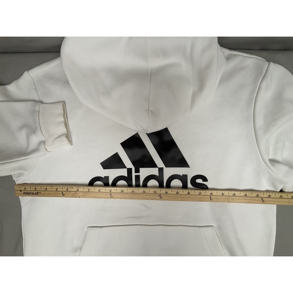 Adidas Essentials Camo Print French Terry Hoodie Sweatshirt Mens Large White - Picture 4 of 14